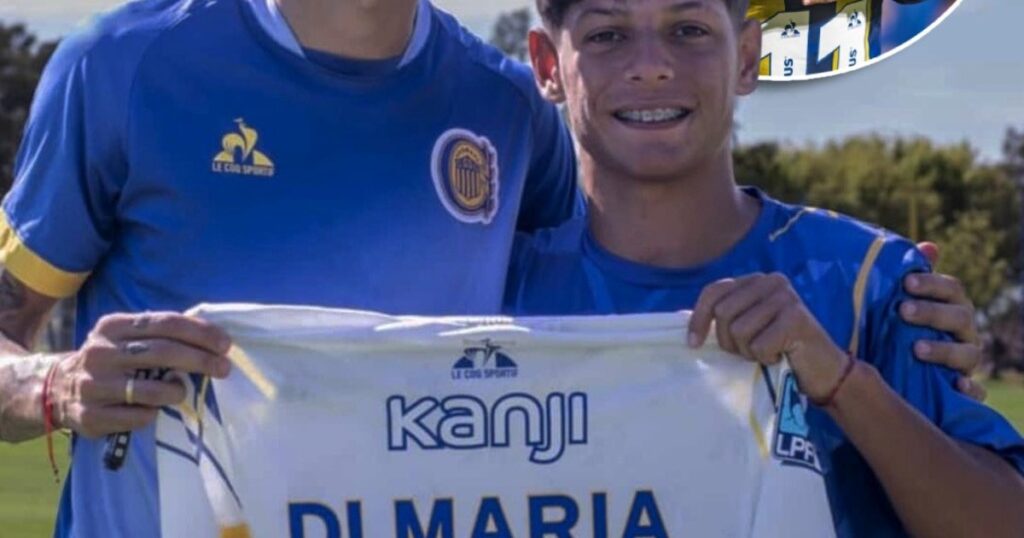 El reencuentro de Di María y el alcanzapelotas del abrazo, con camiseta firmada y foto imagen-5