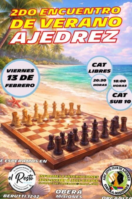 Oberá: el Club de Ajedrez convoca al 2° Encuentro de Verano con inscripción gratuita Oberá: el Club de Ajedrez convoca al 2° Encuentro de Verano con inscripción gratuita imagen-65