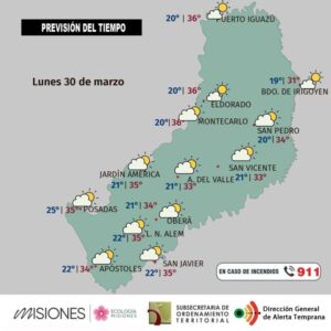Misiones inicia la semana con calor intenso, pero anticipan lluvias y un descenso de temperaturas desde el martes imagen-4