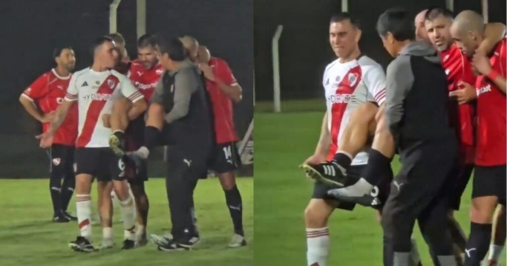 Video: el Kun Agüero se lesionó jugando para el Senior de Independiente y salió sin poder pisar imagen-36