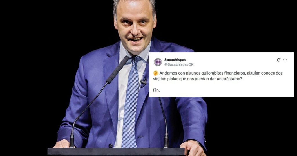 El palito de Sacachispas a Manuel Adorni: «¿Alguien conoce dos viejitas piolas que nos puedan dar un préstamo?» El palito de Sacachispas a Manuel Adorni: "¿Alguien conoce dos viejitas piolas que nos puedan dar un préstamo?" imagen-37