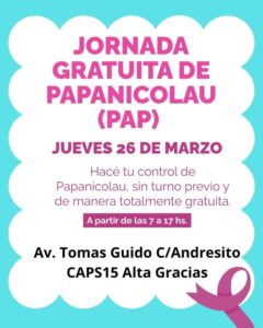 Realizarán jornada de prevención del cáncer de cuello uterino en Aristóbulo del Valle y Posadas Realizarán jornada de prevención del cáncer de cuello uterino en Aristóbulo del Valle y Posadas imagen-1