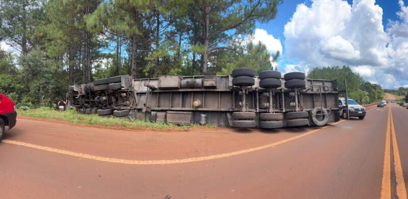 Volcó un camión cargado con peras sobre la Ruta 14: no hubo heridos Volcó un camión cargado con peras sobre la Ruta 14: no hubo heridos imagen-5