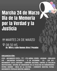 Movilización de organizaciones por calles de Posadas a 50 años del Golpe cívico-militar imagen-1