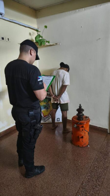 Sistema de monitoreo del 911 permitió atrapar a un delincuente con un transformador robado en Posadas imagen-7