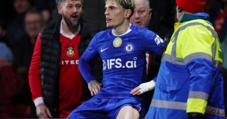 Garnacho y su partido en la F.A. Cup: gol para salvar al Chelsea en el alargue, festejo a lo Cristiano y un tremendo patadón recibido imagen-14