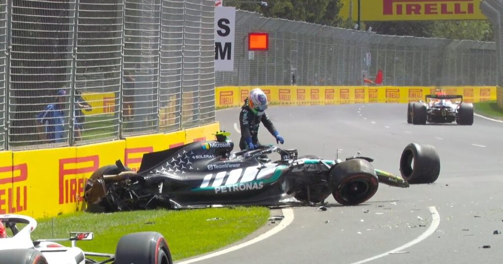 Tremenda piña: el primer accidente del año de la F1 obligó a sacar la bandera roja imagen-5