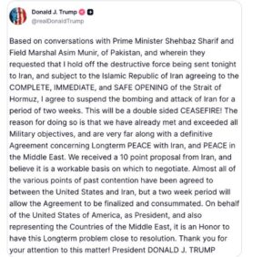 Guerra en Medio Oriente: Trump aceptó un alto al fuego por dos semanas Guerra en Medio Oriente: Trump aceptó un alto al fuego por dos semanas imagen-1