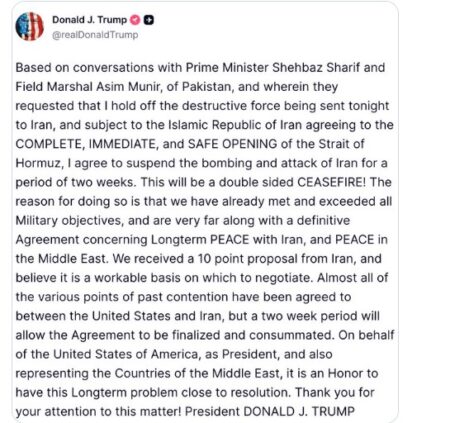 Guerra en Medio Oriente: Trump aceptó un alto al fuego por dos semanas imagen-16