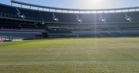 Así luce el césped del Monumental a horas de recibir a Belgrano Así luce el césped del Monumental a horas de recibir a Belgrano imagen-16