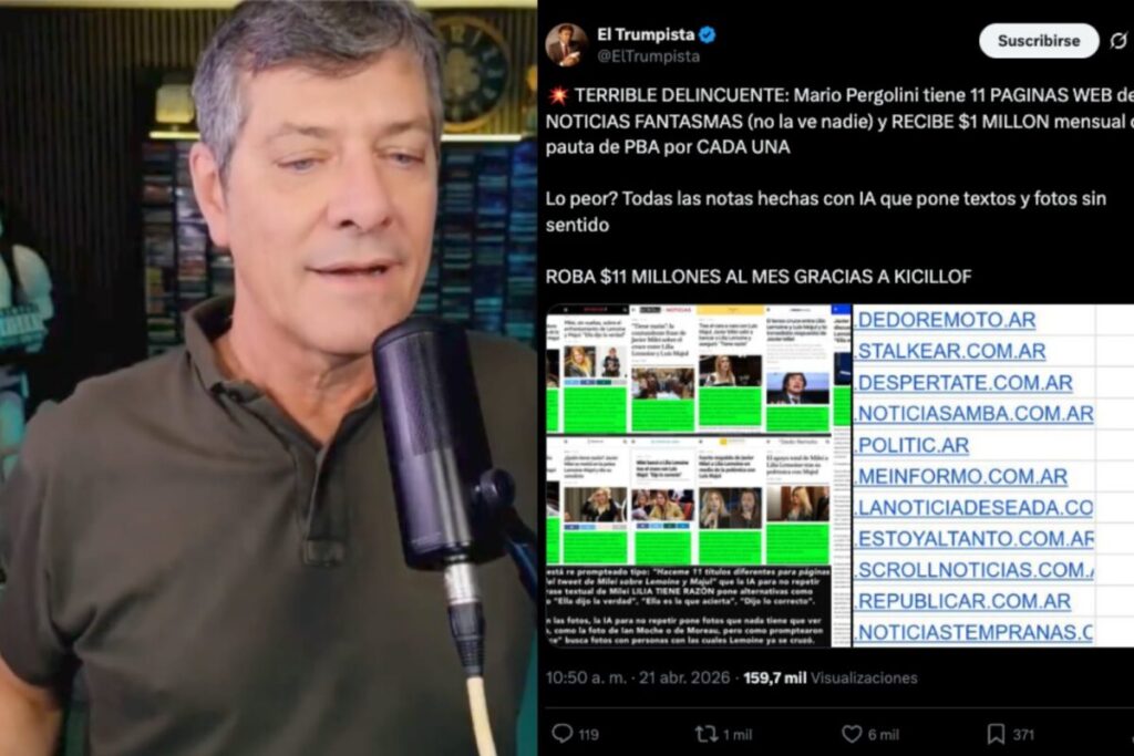 Mario Pergolini habló de la denuncia de trolls libertarios que lo acusaron de recibir pauta de Kicillof imagen-98