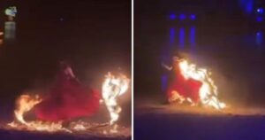 El show del horror: bailó rodeada de fuego y terminó en llamas imagen-4