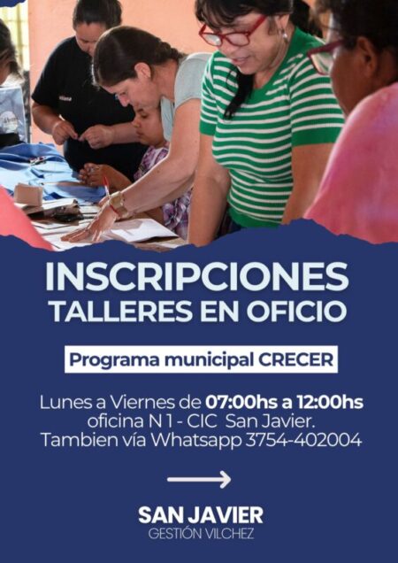 San Javier abre inscripciones para talleres de oficio del programa municipal “Crecer” imagen-11