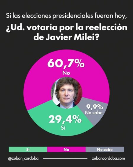 Crece el rechazo a la reelección de Milei y la corrupción gana peso en el desgaste imagen-121