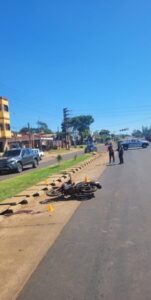 Un motociclista resultó lesionado tras despistar en la avenida Quaranta en Posadas imagen-1