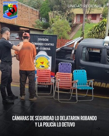 Cámaras de seguridad lo delataron robando y la policía lo detuvo imagen-70