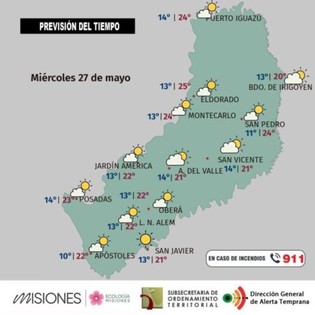Misiones tendrá dos jornadas estables antes del regreso de lluvias y tormentas aisladas imagen-71