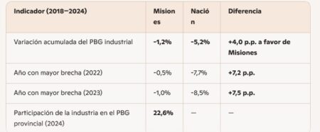 La industria misionera cayó solo -1,2% entre 2018 y 2024, frente al -5,2% nacional, según el IPEC imagen-18