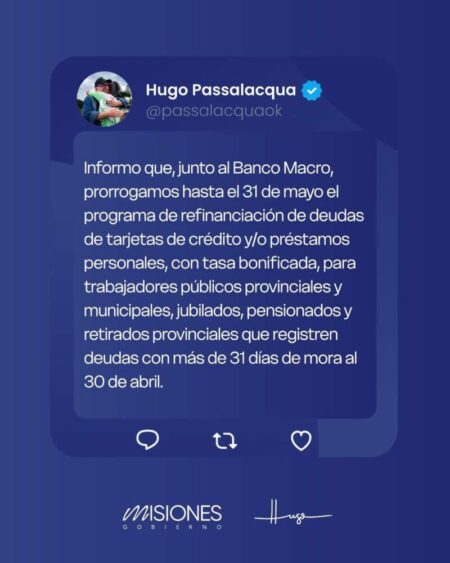 Passalacqua anunció la prórroga del programa de refinanciación de deudas con el Banco Macro imagen-5
