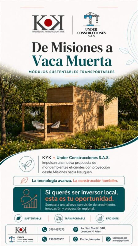 Desde Misiones a Vaca Muerta: KYK y Under Construcciones impulsan módulos sustentables transportables imagen-8