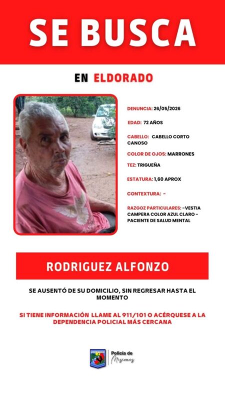 Policías y familiares buscan a un hombre que se ausentó de su domicilio en Eldorado imagen-12