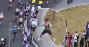 Giro de Italia: caída múltiple y buscan identificar a un joven que puso en riesgo a todo un pelotón de ciclistas imagen-2