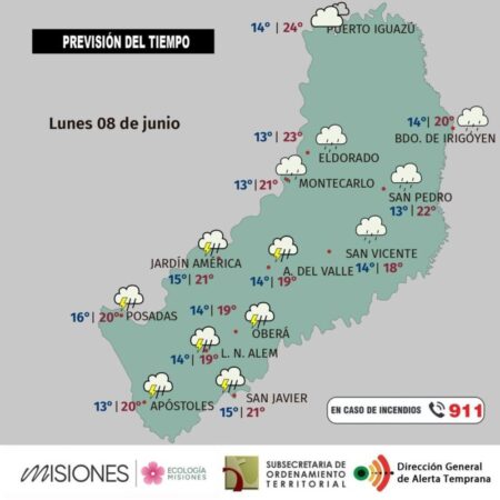 Misiones inicia la semana con lluvias dispersas y descenso de temperaturas imagen-65