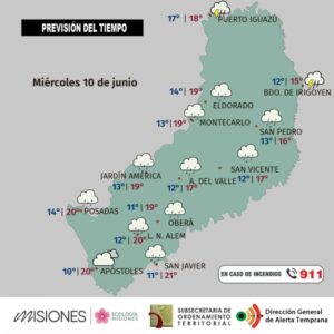 Misiones tendrá jornadas inestables, con lluvias, tormentas y descenso térmico hacia el viernes Misiones tendrá jornadas inestables, con lluvias, tormentas y descenso térmico hacia el viernes imagen-3