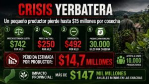 Yerbales en rojo: un pequeño productor pierde casi $15 millones por cosecha por el derrumbe del precio imagen-1