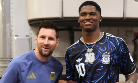 Así fue el encuentro de Lionel Messi con Marcel Reed, el mariscal de campo de la Universidad de Texas imagen-5