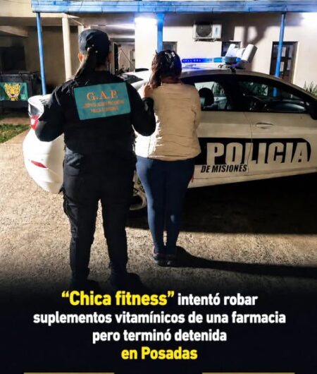 «Chica fitness» intentó robar suplementos vitamínicos de una farmacia, pero terminó detenida en Posadas imagen-14