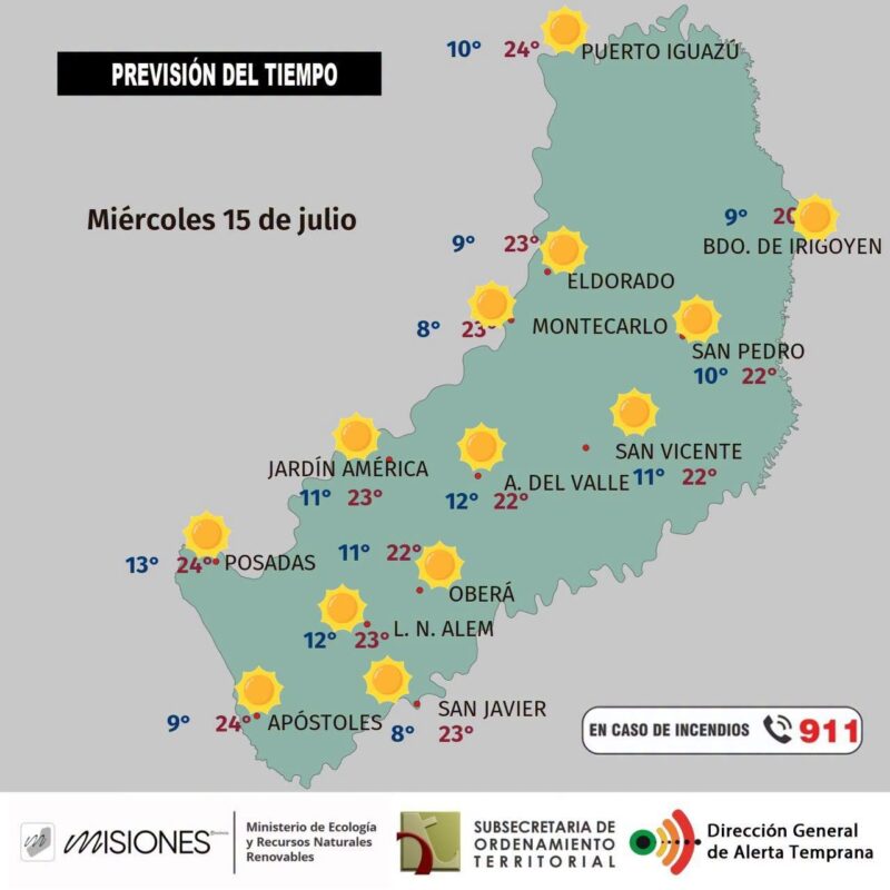 Misiones tendrá buen tiempo, ascenso térmico y jornadas ventosas Misiones tendrá buen tiempo, ascenso térmico y jornadas ventosas imagen-4