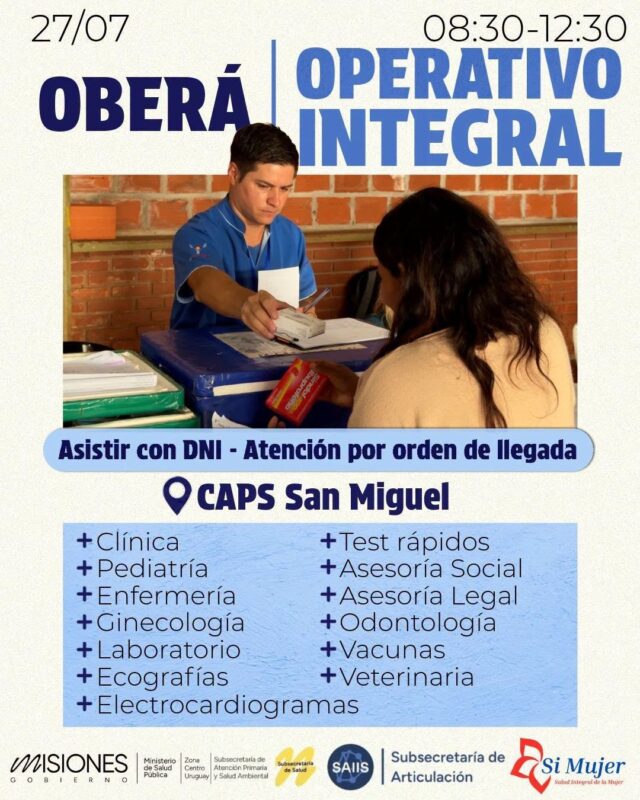 Este lunes habrá atención médica, controles, vacunas y asesoramiento en el CAPS San Miguel imagen-66