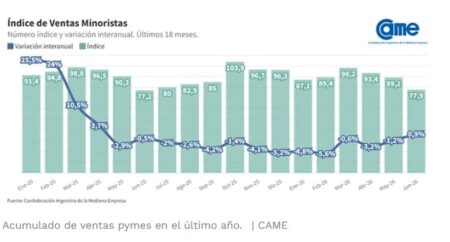 El consumo volvió a caer en junio: las ventas pyme bajaron 1,3% mensual y el semestre cerró en rojo imagen-121