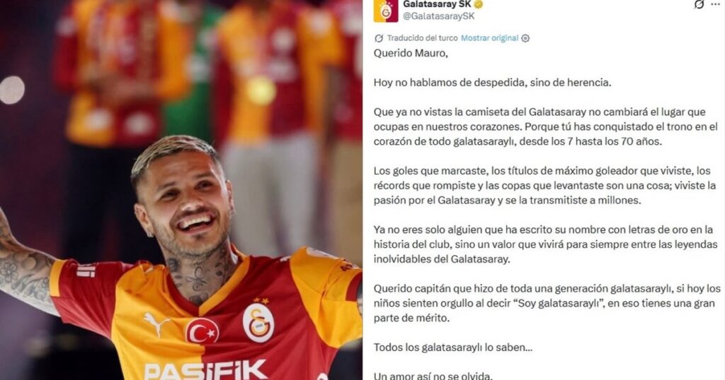 Galatasaray confirmó la salida de Mauro Icardi: quedó sin club y con el pase en su poder Galatasaray confirmó la salida de Mauro Icardi: quedó sin club y con el pase en su poder imagen-4