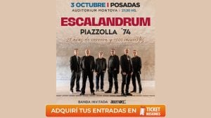 Ticket Misiones | Escalandrum llega a Posadas con “Piazzolla 74”, un homenaje a Astor Piazzolla en el Auditórium Montoya Ticket Misiones | Escalandrum llega a Posadas con “Piazzolla 74”, un homenaje a Astor Piazzolla en el Auditórium Montoya imagen-8