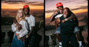 Con su nuevo rostro, las vacaciones de Vinicius en Río: fotos con su novia en el Cristo Redentor y un curioso encuentro… Con su nuevo rostro, las vacaciones de Vinicius en Río: fotos con su novia en el Cristo Redentor y un curioso encuentro... imagen-3