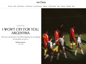 La columna del hincha “desenamorado” de la Argentina en la revista The New Yorker que generó indignación en internet La columna del hincha “desenamorado” de la Argentina en la revista The New Yorker que generó indignación en internet imagen-3