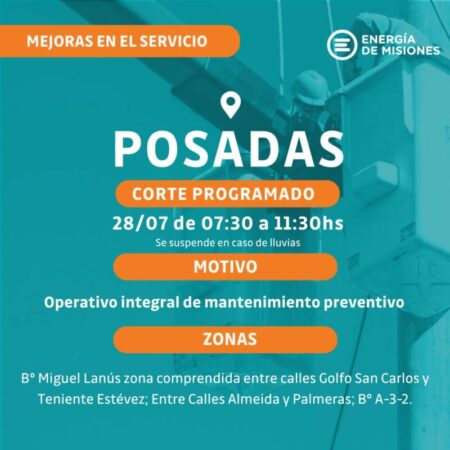 Cortes programados de energía eléctrica para este martes 28 y jueves 30 Cortes programados de energía eléctrica para este martes 28 y jueves 30 imagen-5