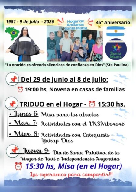 El Hogar de Ancianos Santa Marta se prepara para celebrar los 45 años de servicio con una semana de actividades religiosas y comunitarias El Hogar de Ancianos Santa Marta se prepara para celebrar los 45 años de servicio con una semana de actividades religiosas y comunitarias imagen-67