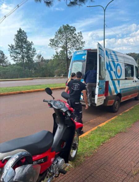 Motociclista resultó lesionado tras una colisión en la Autovía Juan Pablo II de Oberá imagen-122