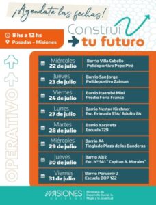 Desarrollo Social: Vuelven los operativos «Construí tu Futuro», con servicios gratuitos en ocho barrios de Posadas imagen-1