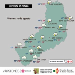 Fin de semana con lluvias, nieblas y marcado ascenso de temperatura en Misiones Fin de semana con lluvias, nieblas y marcado ascenso de temperatura en Misiones imagen-4