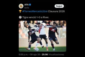 La AFA hizo un posteo con la foto del penal no sancionado a Correa en Tigre-River, pero lo luego lo borró imagen-2