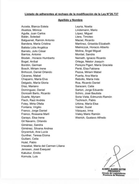 Amplio respaldo de ex diputados misioneros contra cualquier intento de flexibilizar la ley que limita la extranjerización de tierras imagen-16