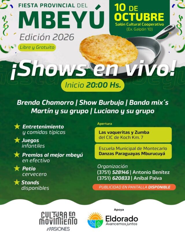 Eldorado se prepara para la Fiesta Provincial del Mbeyú Eldorado se prepara para la Fiesta Provincial del Mbeyú imagen-5