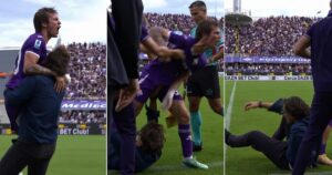 Video: Mastantuono tiró al piso a su DT al festejar y el gol fue anulado imagen-1