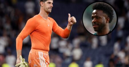 La divertida respuesta de Courtois a las teorías conspirativas sobre Vinicius Jr: "Hasta mi padre se lo creyó" imagen-17